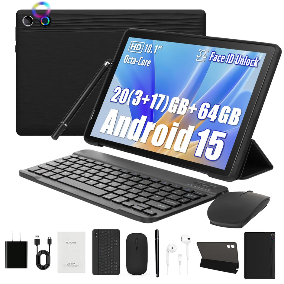 Pro-Grade 10.1-Inch Android 15 Smart Tablet Bundle