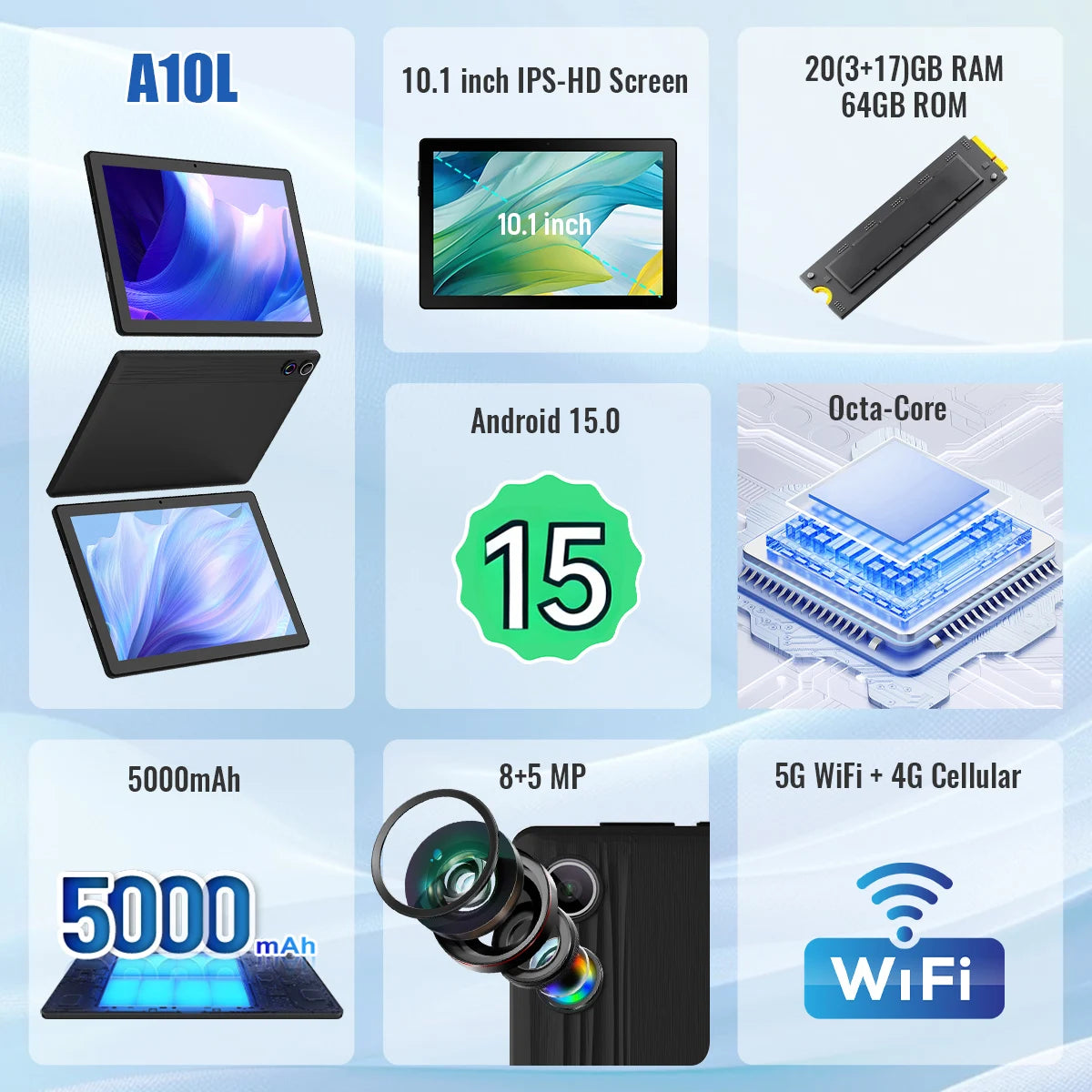 Pro-Grade 10.1-Inch Android 15 Smart Tablet Bundle