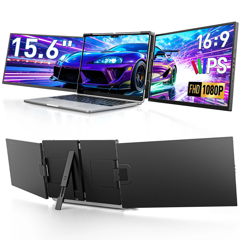 Portable 15.6-Inch Dual Monitor Extender for Laptops | 1080P FHD IPS Display Panel