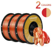 Dual-color Silk PLA Filament 1.75mm 2 Color Coextrusion Glossy 3D Printer Filament PLA, 3kg/pack 1kg each spool