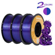 Dual-color Silk PLA Filament 1.75mm 2 Color Coextrusion Glossy 3D Printer Filament PLA, 3kg/pack 1kg each spool
