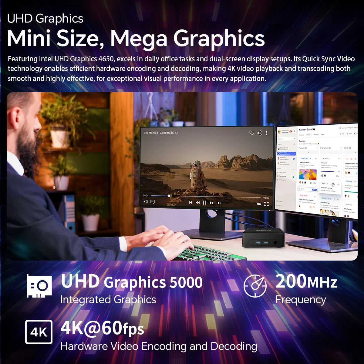 SOYO Intel Core i7 Mini PC | 8GB RAM Workstation Desktop