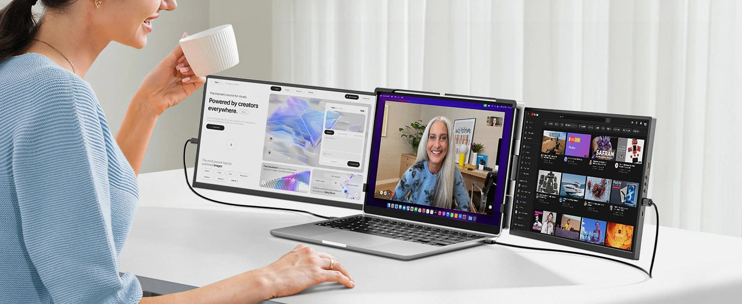 Portable 15.6-Inch Dual Monitor Extender for Laptops | 1080P FHD IPS Display Panel