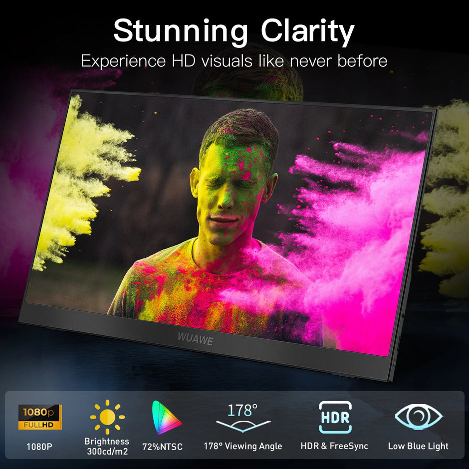 Portable Monitor for Laptop 15.6-Inch | 1080P FHD External Screen with HDR & USB-C