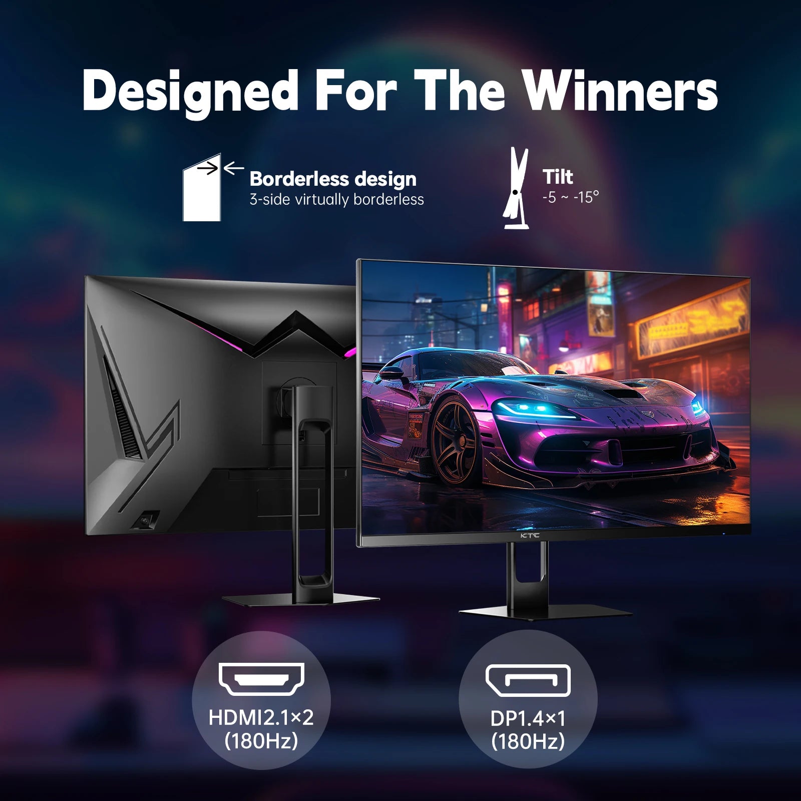 KTC 27-Inch Gaming Monitor | 180Hz Blazing Fast IPS 1080P Screen with 1ms Response