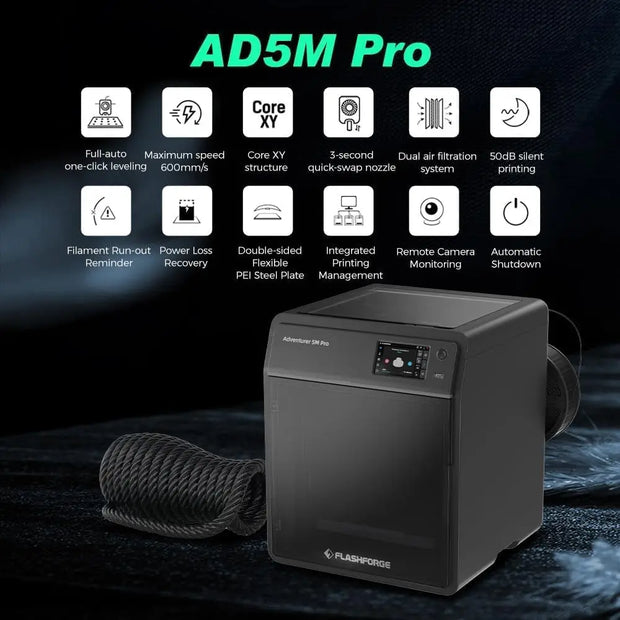 Flashforge Adventurer 5M Pro High-Speed Enclosed 3D Printer