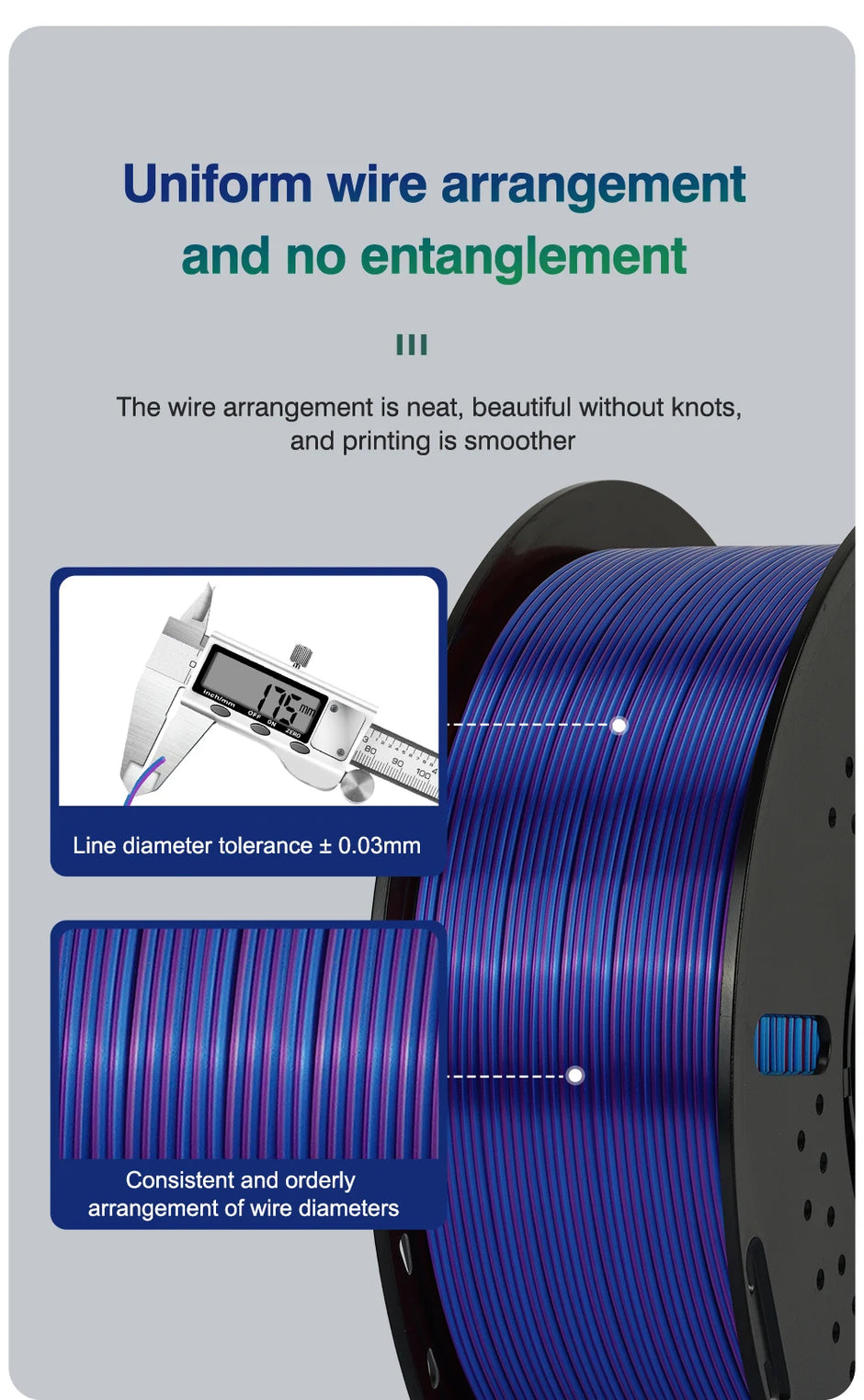 Dual-color Silk PLA Filament 1.75mm 2 Color Coextrusion Glossy 3D Printer Filament PLA, 3kg/pack 1kg each spool
