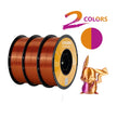 Dual-color Silk PLA Filament 1.75mm 2 Color Coextrusion Glossy 3D Printer Filament PLA, 3kg/pack 1kg each spool
