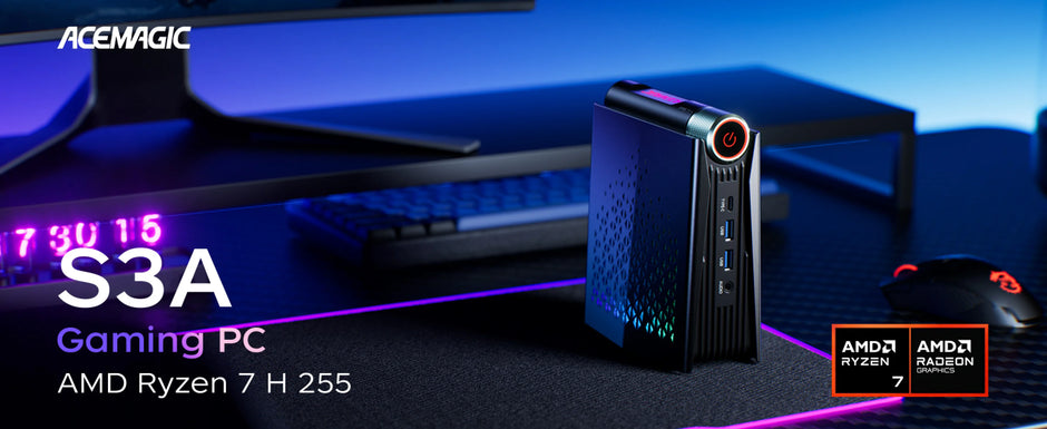 ACEMAGIC Ryzen 7 Gaming Mini PC | 32GB RAM 1TB SSD Cyber Tower
