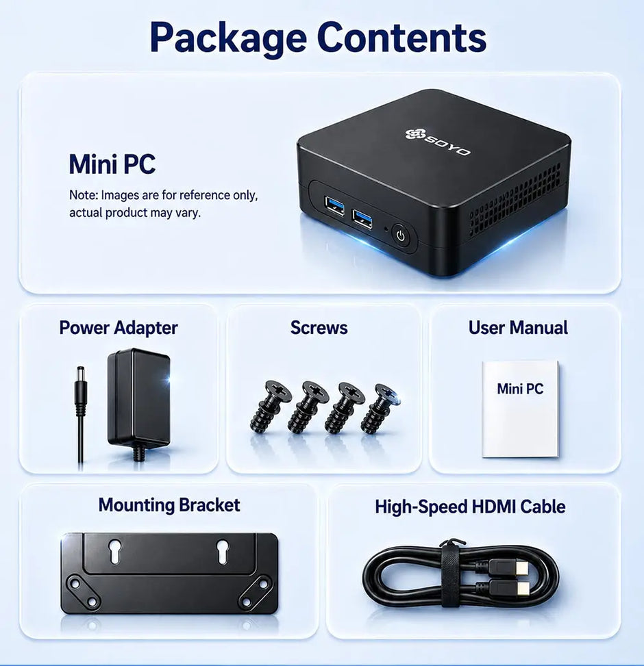 SOYO Intel Core i7 Mini PC | 8GB RAM Workstation Desktop