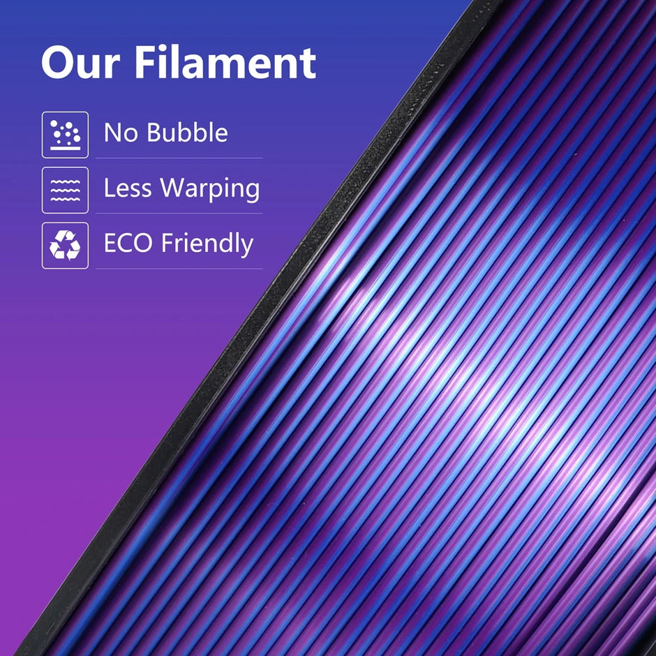 Dual-color Silk PLA Filament 1.75mm 2 Color Coextrusion Glossy 3D Printer Filament PLA, 3kg/pack 1kg each spool