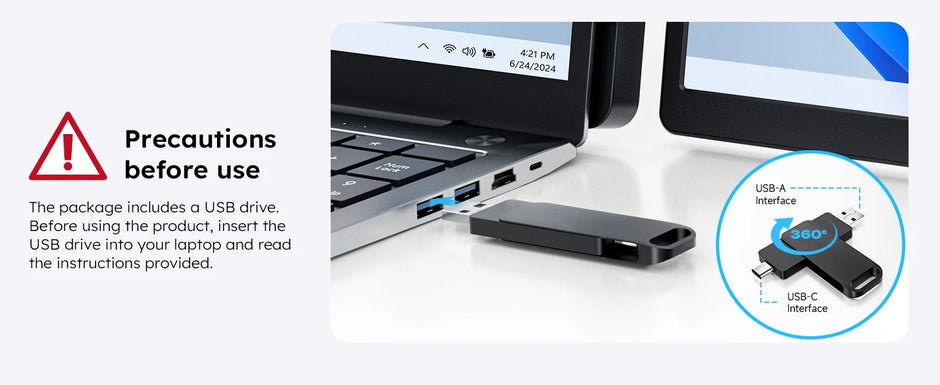 Portable 15.6-Inch Dual Monitor Extender for Laptops | 1080P FHD IPS Display Panel