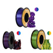 Dual-color Silk PLA Filament 1.75mm 2 Color Coextrusion Glossy 3D Printer Filament PLA, 3kg/pack 1kg each spool