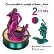 Dual-color Silk PLA Filament 1.75mm 2 Color Coextrusion Glossy 3D Printer Filament PLA, 3kg/pack 1kg each spool