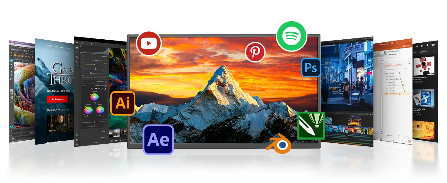 Portable 15.6-Inch Dual Monitor Extender for Laptops | 1080P FHD IPS Display Panel