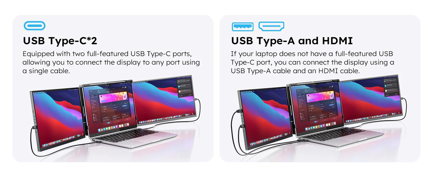 Portable 15.6-Inch Dual Monitor Extender for Laptops | 1080P FHD IPS Display Panel