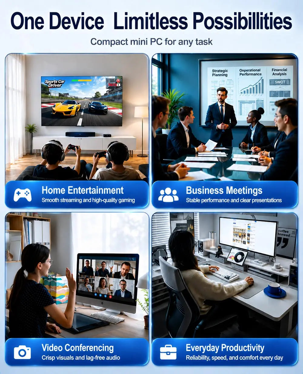 SOYO Intel Core i7 Mini PC | 8GB RAM Workstation Desktop