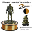 Dual-color Silk PLA Filament 1.75mm 2 Color Coextrusion Glossy 3D Printer Filament PLA, 3kg/pack 1kg each spool