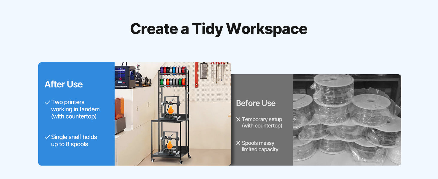 Premium 4-Tier Heavy-Duty 3D Printer Workstation & Filament Storage Cart