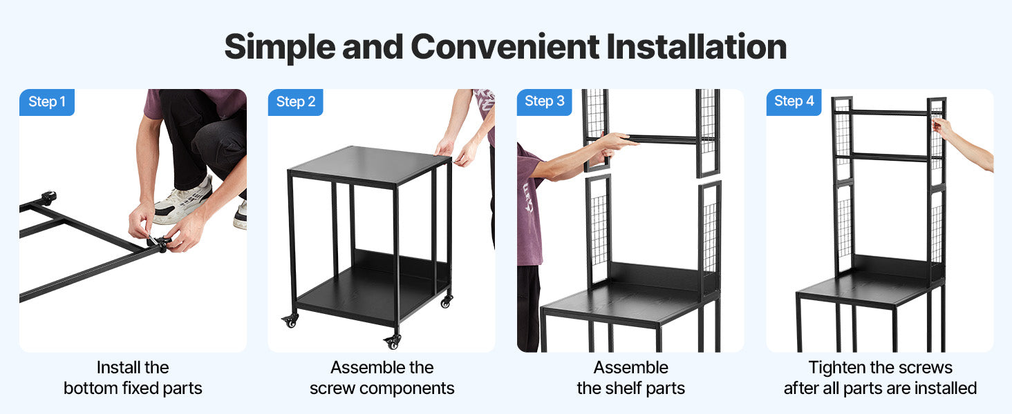 Premium 4-Tier Heavy-Duty 3D Printer Workstation & Filament Storage Cart